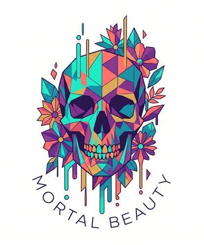 Mortal Beauty Floral Skull PNG – Gothic Floral Skull Design